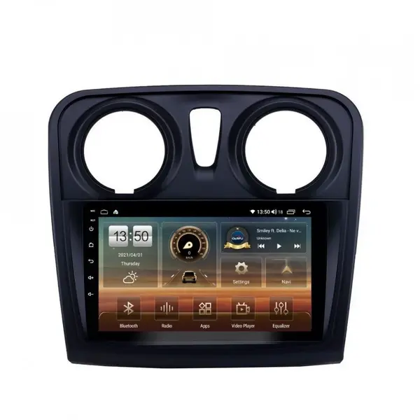 Navigatie dedicata cu Android Dacia Logan II 2012 - 2020, 6GB RAM, Radio GPS Dual Zone, Display HD QLED 9" Touchscreen, Internet Wi-Fi si slot SIM 4G, Bluetooth, MirrorLink, USB