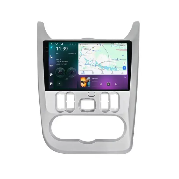 Navigatie dedicata cu Android Dacia Sandero I 2008 - 2013, 12GB RAM, Radio GPS Dual Zone, Display 2K QLED 9.5" Touchscreen, Internet Wi-Fi si slot SIM 4G, Bluetooth, MirrorLink, USB