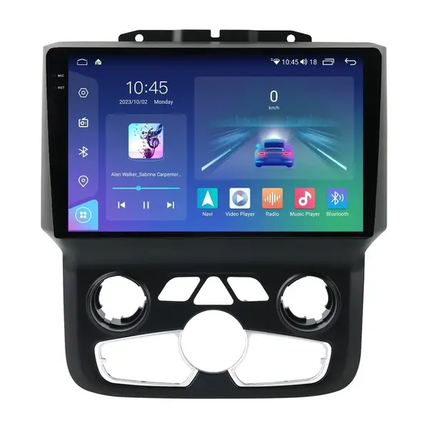 Navigatie dedicata cu Android Dodge RAM 2013 - 2018, clima automata, 8GB RAM, Radio GPS Dual Zone, Display 2K QLED 9.5" Touchscreen, Internet Wi-Fi si slot SIM 4G, Bluetooth, MirrorLink, USB