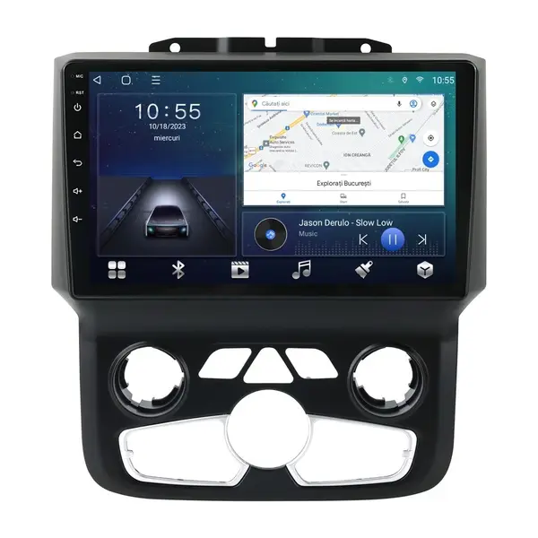 Navigatie dedicata cu Android Dodge RAM 2013 - 2018, clima automata, 2GB RAM, Radio GPS Dual Zone, Display HD QLED 9" Touchscreen, Internet Wi-Fi si slot SIM 4G, Bluetooth, MirrorLink, USB