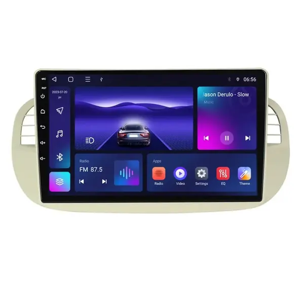Navigatie dedicata cu Android Fiat 500 2007 - 2015, gri, 4GB RAM, Radio GPS Dual Zone, Display HD IPS 9" Touchscreen, Internet Wi-Fi, Bluetooth, MirrorLink, USB