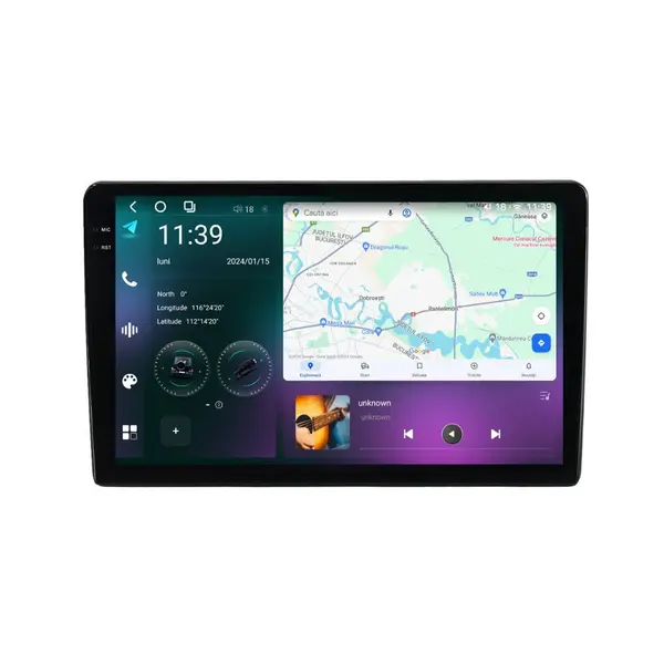 Navigatie dedicata cu Android Fiat 500L dupa 2012, 12GB RAM, Radio GPS Dual Zone, Display 2K QLED 10.36" Touchscreen, Internet Wi-Fi si slot SIM 4G, Bluetooth, MirrorLink, USB
