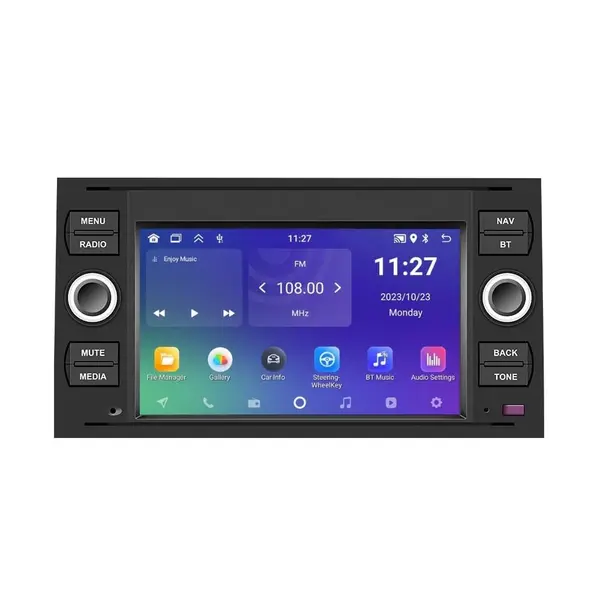 Navigatie dedicata cu Android Ford Fiesta V 2005 - 2008, negru, 2GB RAM, Radio GPS Dual Zone, Display HD IPS 7" Touchscreen, Internet Wi-Fi, Bluetooth, MirrorLink, USB