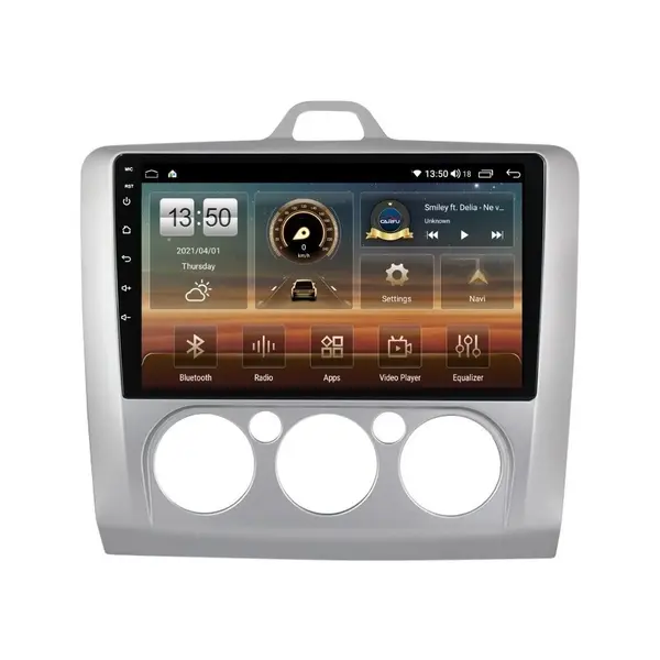 Navigatie dedicata cu Android Ford Focus II 2004 - 2011, clima manuala, 4GB RAM, Radio GPS Dual Zone, Display HD QLED 9" Touchscreen, Internet Wi-Fi si slot SIM 4G, Bluetooth, MirrorLink, USB