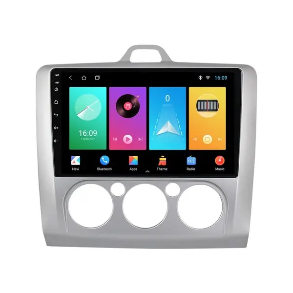 Navigatie dedicata cu Android Ford Focus II 2004 - 2011, clima manuala, 1GB RAM, Radio GPS Dual Zone, Display HD IPS 9" Touchscreen, Internet Wi-Fi, Bluetooth, MirrorLink, USB