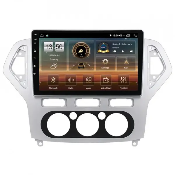 Navigatie dedicata cu Android Ford Mondeo IV 2007 - 2011, clima manuala, 8GB RAM, Radio GPS Dual Zone, Display HD QLED 10" Touchscreen, Internet Wi-Fi si slot SIM 4G, Bluetooth, MirrorLink, USB