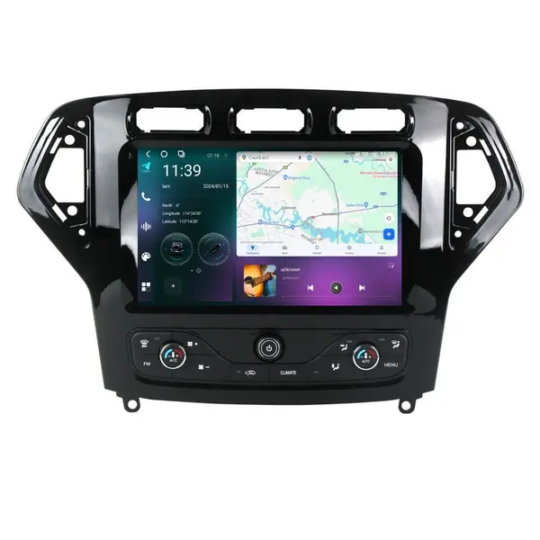 Navigatie dedicata cu Android Ford Mondeo IV 2007 - 2011 cu navigatie originala, 12GB RAM, Radio GPS Dual Zone, Display 2K QLED 9.5" Touchscreen, Internet Wi-Fi si slot SIM 4G, Bluetooth, MirrorLink, USB