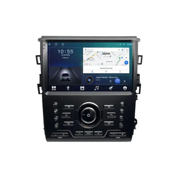 Navigatie dedicata cu Android Ford Mondeo V dupa 2014 cu navigatie originala, 2GB RAM, Radio GPS Dual Zone, Display HD QLED 9" Touchscreen, Internet Wi-Fi si slot SIM 4G, Bluetooth, MirrorLink, USB