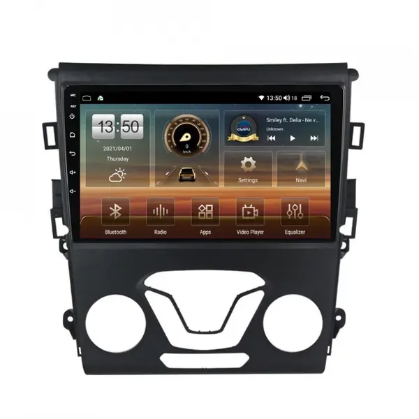 Navigatie dedicata cu Android Ford Mondeo V dupa 2014 fara navigatie originala, 8GB RAM, Radio GPS Dual Zone, Display HD QLED 9" Touchscreen, Internet Wi-Fi si slot SIM 4G, Bluetooth, MirrorLink, USB