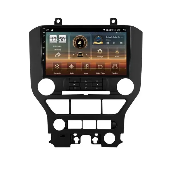 Navigatie dedicata cu Android Ford Mustang 2014 - 2021 fara navigatie originala, 4GB RAM, Radio GPS Dual Zone, Display HD QLED 9" Touchscreen, Internet Wi-Fi si slot SIM 4G, Bluetooth, MirrorLink, USB