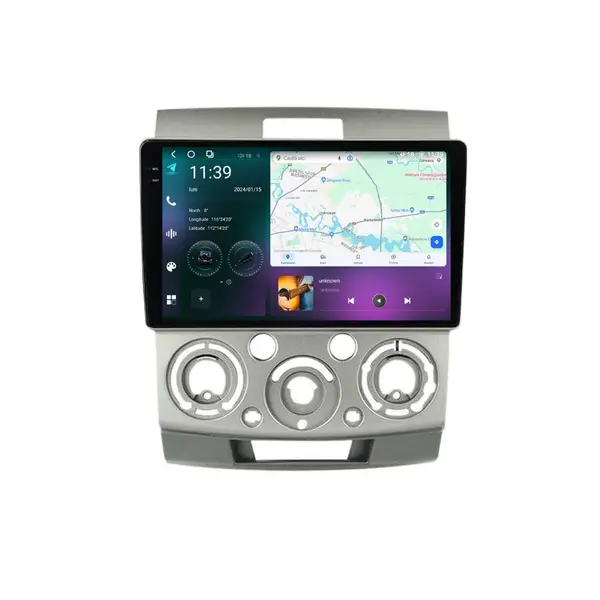 Navigatie dedicata cu Android Ford Ranger 2005 - 2011, 12GB RAM, Radio GPS Dual Zone, Display 2K QLED 9.5" Touchscreen, Internet Wi-Fi si slot SIM 4G, Bluetooth, MirrorLink, USB