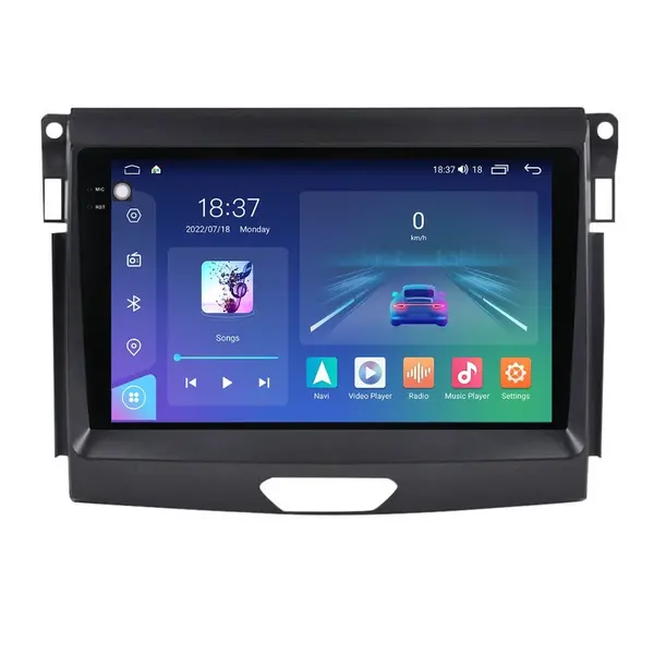 Navigatie dedicata cu Android Ford Ranger dupa 2015 fara navigatie originala, 4GB RAM, Radio GPS Dual Zone, Display 2K QLED 9.5" Touchscreen, Internet Wi-Fi si slot SIM 4G, Bluetooth, MirrorLink, USB