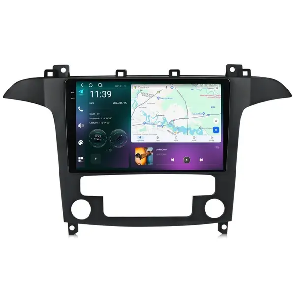 Navigatie dedicata cu Android Ford S-Max I / Galaxy II 2006 - 2015, clima automata, 12GB RAM, Radio GPS Dual Zone, Display 2K QLED 9.5" Touchscreen, Internet Wi-Fi si slot SIM 4G, Bluetooth, MirrorLink, USB