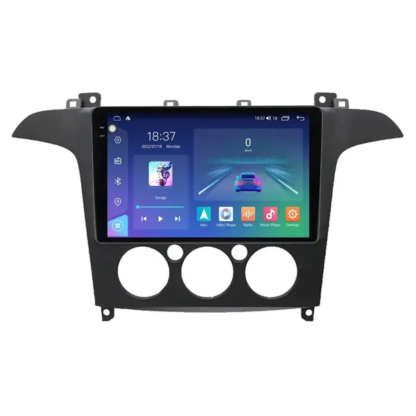 Navigatie dedicata cu Android Ford S-Max I / Galaxy II 2006 - 2015, clima manuala, 8GB RAM, Radio GPS Dual Zone, Display 2K QLED 9.5" Touchscreen, Internet Wi-Fi si slot SIM 4G, Bluetooth, MirrorLink, USB