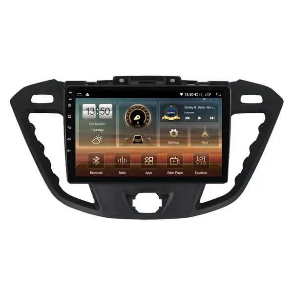 Navigatie dedicata cu Android Ford Transit / Tourneo Custom 2012 - 2018, 4GB RAM, Radio GPS Dual Zone, Display HD QLED 9" Touchscreen, Internet Wi-Fi si slot SIM 4G, Bluetooth, MirrorLink, USB