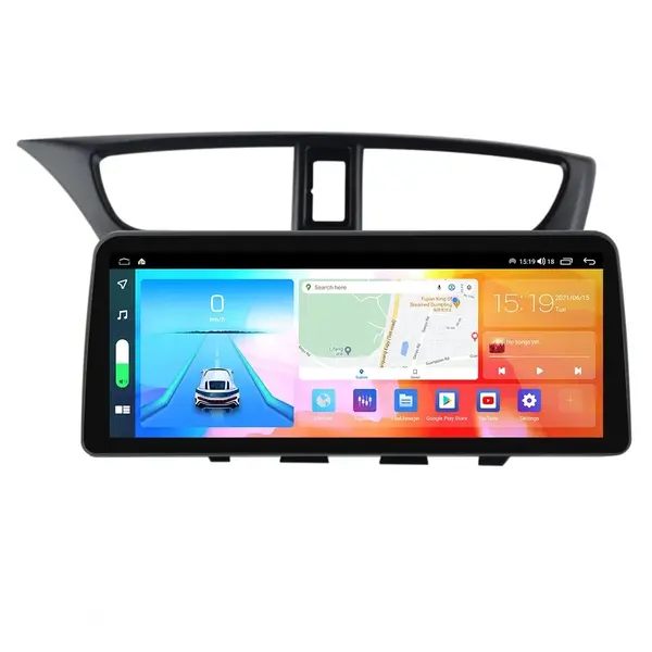 Navigatie dedicata cu Android Honda Civic IX Hatchback 2011 - 2015, 8GB RAM, Radio GPS Dual Zone, Display QLED 12.3" Touchscreen, Internet Wi-Fi si slot SIM 4G, Bluetooth, MirrorLink, USB