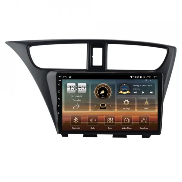 Navigatie dedicata cu Android Honda Civic IX Hatchback 2011 - 2015, 6GB RAM, Radio GPS Dual Zone, Display HD QLED 9" Touchscreen, Internet Wi-Fi si slot SIM 4G, Bluetooth, MirrorLink, USB