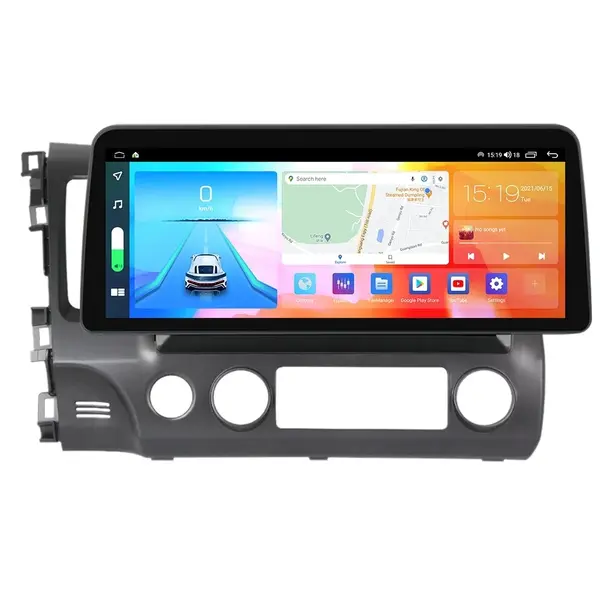 Navigatie dedicata cu Android Honda Civic VIII Sedan 2006 - 2011, 8GB RAM, Radio GPS Dual Zone, Display QLED 12.3" Touchscreen, Internet Wi-Fi si slot SIM 4G, Bluetooth, MirrorLink, USB