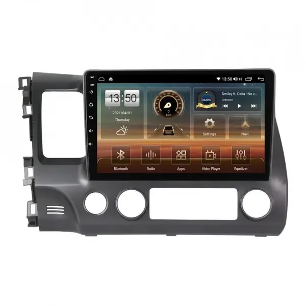Navigatie dedicata cu Android Honda Civic VIII Sedan 2006 - 2011, 8GB RAM, Radio GPS Dual Zone, Display HD QLED 10" Touchscreen, Internet Wi-Fi si slot SIM 4G, Bluetooth, MirrorLink, USB