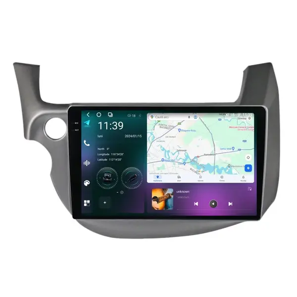 Navigatie dedicata cu Android Honda Jazz III 2007 - 2013, 12GB RAM, Radio GPS Dual Zone, Display 2K QLED 10.36" Touchscreen, Internet Wi-Fi si slot SIM 4G, Bluetooth, MirrorLink, USB