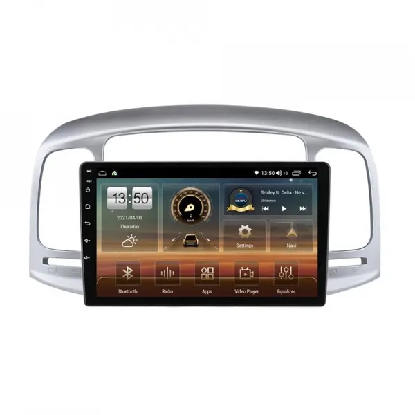 Navigatie dedicata cu Android Hyundai Accent III 2005 - 2010, 6GB RAM, Radio GPS Dual Zone, Display HD QLED 9" Touchscreen, Internet Wi-Fi si slot SIM 4G, Bluetooth, MirrorLink, USB