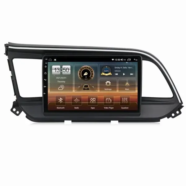 Navigatie dedicata cu Android Hyundai Elantra VI 2019 - 2020, 4GB RAM, Radio GPS Dual Zone, Display HD QLED 9" Touchscreen, Internet Wi-Fi si slot SIM 4G, Bluetooth, MirrorLink, USB