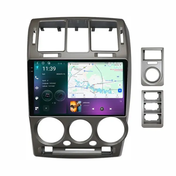 Navigatie dedicata cu Android Hyundai Getz 2001 - 2011, 12GB RAM, Radio GPS Dual Zone, Display 2K QLED 9.5" Touchscreen, Internet Wi-Fi si slot SIM 4G, Bluetooth, MirrorLink, USB