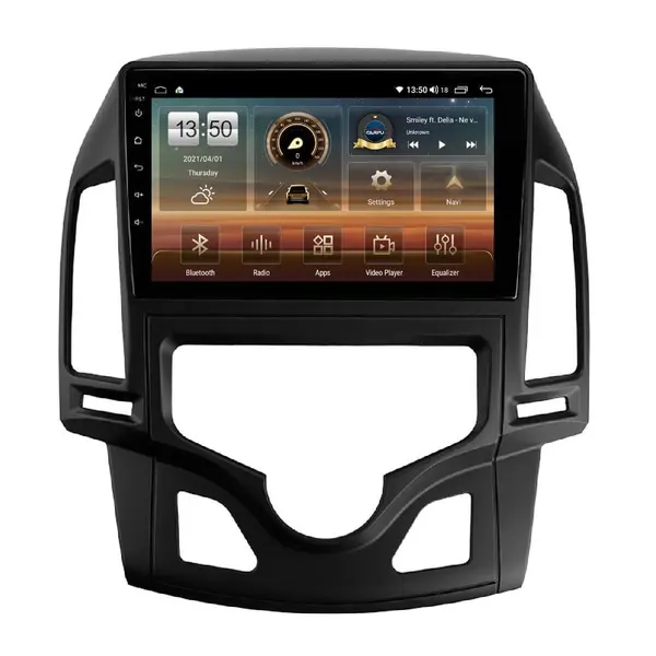 Navigatie dedicata cu Android Hyundai i30 2007 - 2012, clima automata, 4GB RAM, Radio GPS Dual Zone, Display HD QLED 9" Touchscreen, Internet Wi-Fi si slot SIM 4G, Bluetooth, MirrorLink, USB