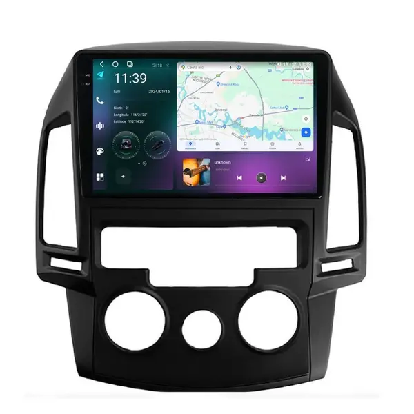 Navigatie dedicata cu Android Hyundai i30 2007 - 2012, clima manuala, 12GB RAM, Radio GPS Dual Zone, Display 2K QLED 9.5" Touchscreen, Internet Wi-Fi si slot SIM 4G, Bluetooth, MirrorLink, USB