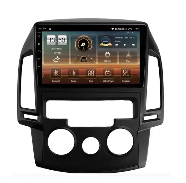 Navigatie dedicata cu Android Hyundai i30 2007 - 2012, clima manuala, 4GB RAM, Radio GPS Dual Zone, Display HD QLED 9" Touchscreen, Internet Wi-Fi si slot SIM 4G, Bluetooth, MirrorLink, USB