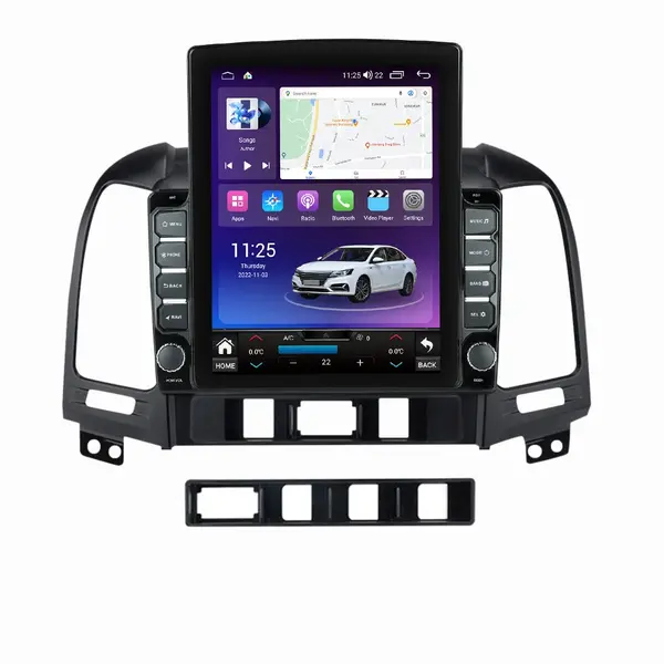 Navigatie dedicata cu Android Hyundai Santa Fe II 2006 - 2012, 8GB RAM, Radio GPS Dual Zone, Touchscreen IPS 9.7" HD tip Tesla, Internet Wi-Fi si slot SIM 4G, Bluetooth, MirrorLink, USB