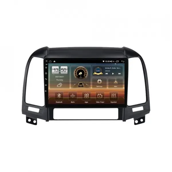 Navigatie dedicata cu Android Hyundai Santa Fe II 2006 - 2012, 8GB RAM, Radio GPS Dual Zone, Display HD QLED 9" Touchscreen, Internet Wi-Fi si slot SIM 4G, Bluetooth, MirrorLink, USB