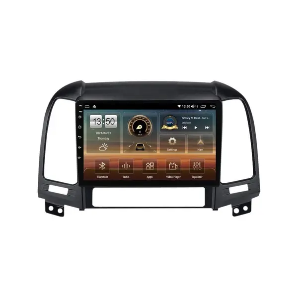 Navigatie dedicata cu Android Hyundai Santa Fe II 2006 - 2012, 4GB RAM, Radio GPS Dual Zone, Display HD QLED 9" Touchscreen, Internet Wi-Fi si slot SIM 4G, Bluetooth, MirrorLink, USB