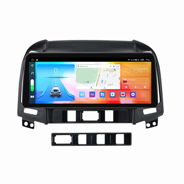 Navigatie dedicata cu Android Hyundai Santa Fe II 2006 - 2012, 4GB RAM, Radio GPS Dual Zone, Display QLED 12.3" Touchscreen, Internet Wi-Fi si slot SIM 4G, Bluetooth, MirrorLink, USB