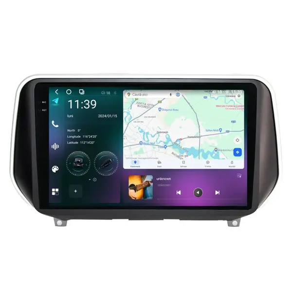 Navigatie dedicata cu Android Hyundai Santa Fe IV dupa 2018, 12GB RAM, Radio GPS Dual Zone, Display 2K QLED 10.36" Touchscreen, Internet Wi-Fi si slot SIM 4G, Bluetooth, MirrorLink, USB