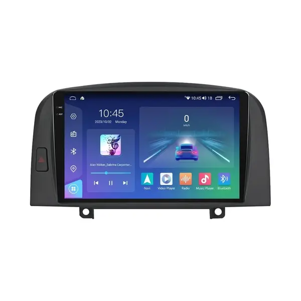 Navigatie dedicata cu Android Hyundai Sonata V 2004 - 2009, 8GB RAM, Radio GPS Dual Zone, Display 2K QLED 9.5" Touchscreen, Internet Wi-Fi si slot SIM 4G, Bluetooth, MirrorLink, USB