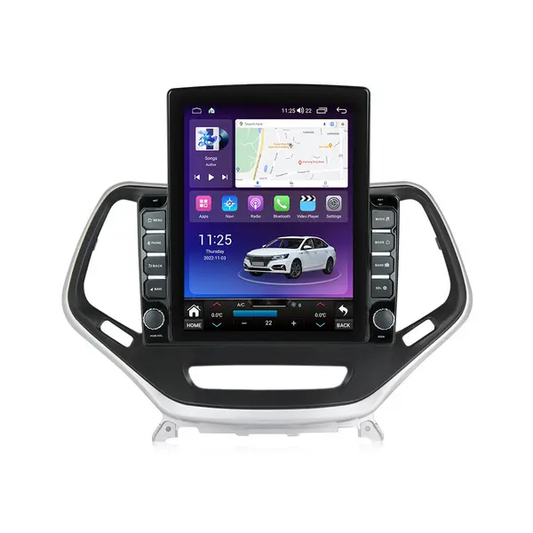 Navigatie dedicata cu Android Jeep Cherokee V 2014 - 2019, 8GB RAM, Radio GPS Dual Zone, Touchscreen IPS 9.7" HD tip Tesla, Internet Wi-Fi si slot SIM 4G, Bluetooth, MirrorLink, USB