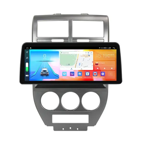 Navigatie dedicata cu Android Jeep Compass I 2006 - 2010, 4GB RAM, Radio GPS Dual Zone, Display QLED 12.3" Touchscreen, Internet Wi-Fi si slot SIM 4G, Bluetooth, MirrorLink, USB
