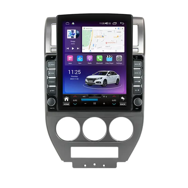Navigatie dedicata cu Android Jeep Compass I 2006 - 2010, 4GB RAM, Radio GPS Dual Zone, Touchscreen IPS 9.7" HD tip Tesla, Internet Wi-Fi si slot SIM 4G, Bluetooth, MirrorLink, USB