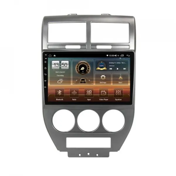 Navigatie dedicata cu Android Jeep Compass I 2006 - 2010, 6GB RAM, Radio GPS Dual Zone, Display HD QLED 10" Touchscreen, Internet Wi-Fi si slot SIM 4G, Bluetooth, MirrorLink, USB