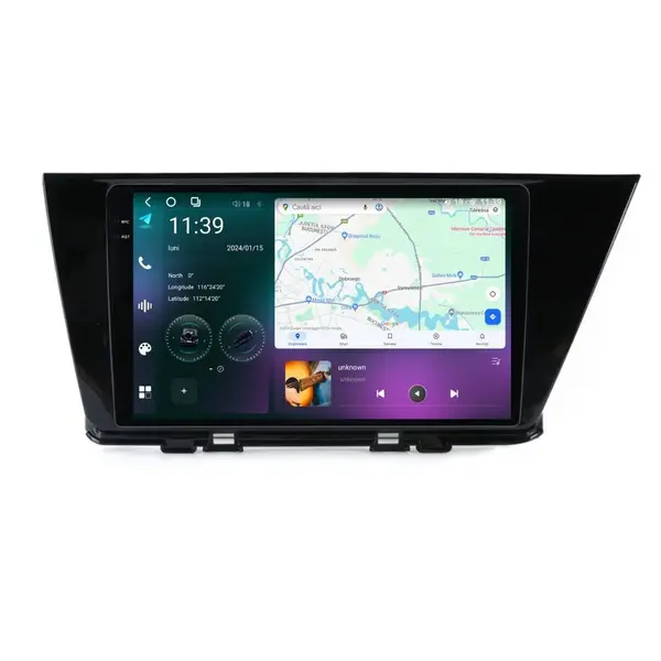 Navigatie dedicata cu Android Kia Niro 2016 - 2019, 12GB RAM, Radio GPS Dual Zone, Display 2K QLED 9.5" Touchscreen, Internet Wi-Fi si slot SIM 4G, Bluetooth, MirrorLink, USB