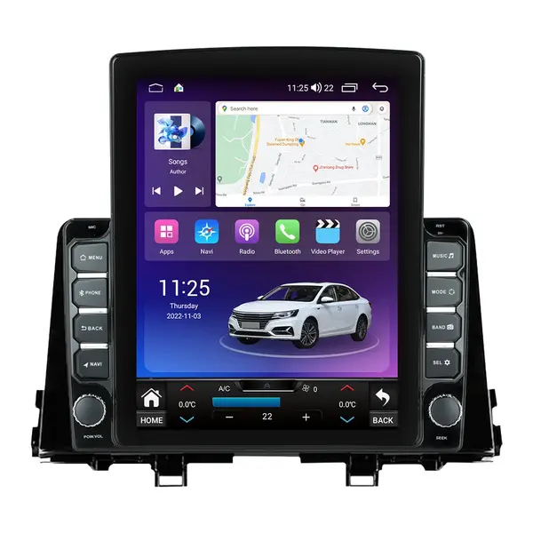 Navigatie dedicata cu Android Kia Picanto dupa 2017, 4GB RAM, Radio GPS Dual Zone, Touchscreen IPS 9.7" HD tip Tesla, Internet Wi-Fi si slot SIM 4G, Bluetooth, MirrorLink, USB
