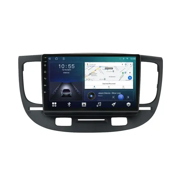 Navigatie dedicata cu Android Kia Rio II 2005 - 2011, 2GB RAM, Radio GPS Dual Zone, Display HD QLED 9" Touchscreen, Internet Wi-Fi si slot SIM 4G, Bluetooth, MirrorLink, USB