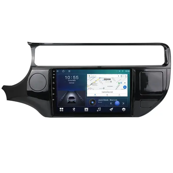 Navigatie dedicata cu Android Kia Rio III 2014 - 2017, 2GB RAM, Radio GPS Dual Zone, Display HD QLED 9" Touchscreen, Internet Wi-Fi si slot SIM 4G, Bluetooth, MirrorLink, USB