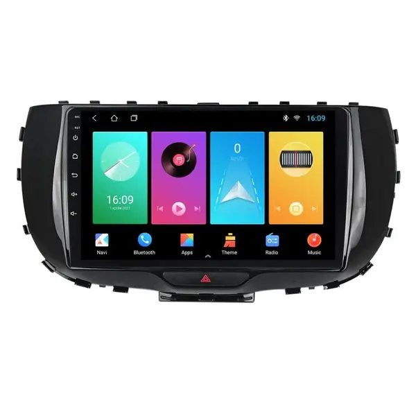 Navigatie dedicata cu Android Kia Soul dupa 2019, 1GB RAM, Radio GPS Dual Zone, Display HD IPS 9" Touchscreen, Internet Wi-Fi, Bluetooth, MirrorLink, USB