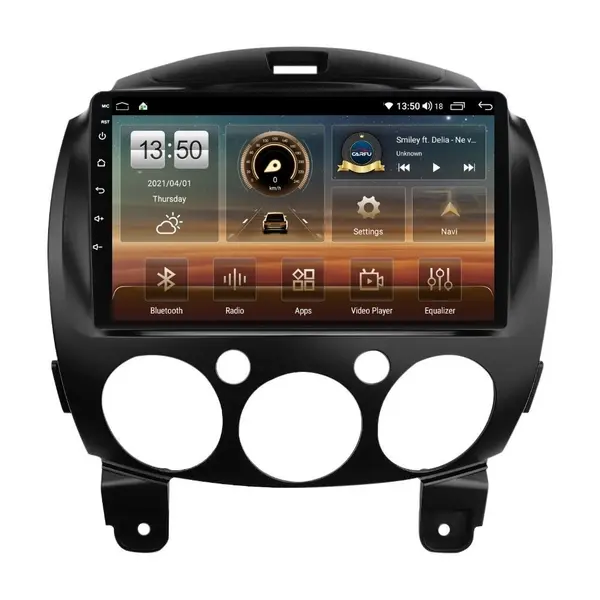 Navigatie dedicata cu Android Mazda 2 2007 - 2014, 4GB RAM, Radio GPS Dual Zone, Display HD QLED 9" Touchscreen, Internet Wi-Fi si slot SIM 4G, Bluetooth, MirrorLink, USB