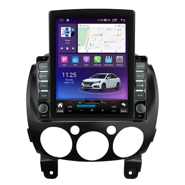 Navigatie dedicata cu Android Mazda 2 2007 - 2014, 8GB RAM, Radio GPS Dual Zone, Touchscreen IPS 9.7" HD tip Tesla, Internet Wi-Fi si slot SIM 4G, Bluetooth, MirrorLink, USB