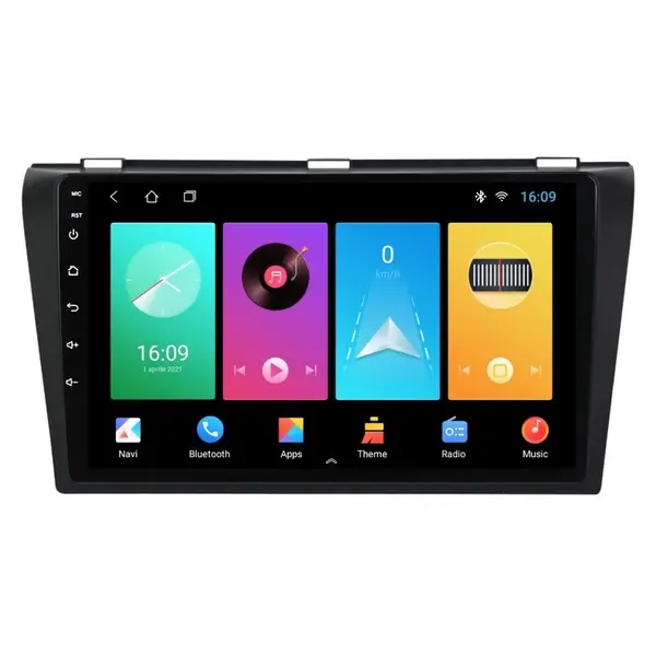 Navigatie dedicata cu Android Mazda 3 2003 - 2009, 1GB RAM, Radio GPS Dual Zone, Display HD IPS 9" Touchscreen, Internet Wi-Fi, Bluetooth, MirrorLink, USB