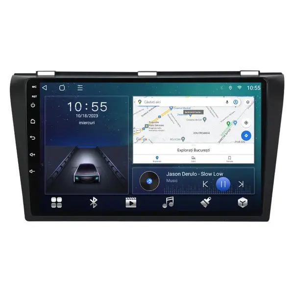 Navigatie dedicata cu Android Mazda 3 2003 - 2009, 2GB RAM, Radio GPS Dual Zone, Display HD QLED 9" Touchscreen, Internet Wi-Fi si slot SIM 4G, Bluetooth, MirrorLink, USB