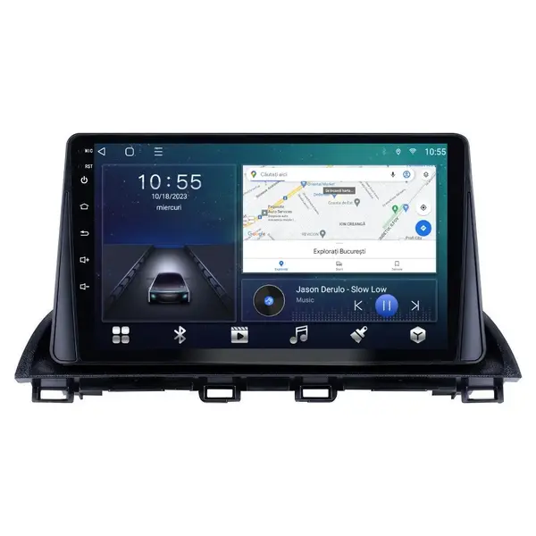 Navigatie dedicata cu Android Mazda 3 2013 - 2019, 2GB RAM, Radio GPS Dual Zone, Display HD QLED 9" Touchscreen, Internet Wi-Fi si slot SIM 4G, Bluetooth, MirrorLink, USB